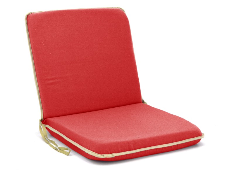Μαξιλάρι καρέκλας με πλάτη λονέτα μονόχρωμο κόκκινο με ρέλι