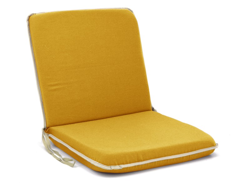 Μαξιλάρι καρέκλας με πλάτη λονέτα μονόχρωμο κροκί με ρέλι