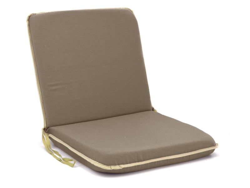 Μαξιλάρι καρέκλας με πλάτη λονέτα μονόχρωμο μόκα με ρέλι