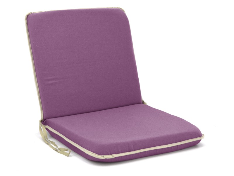 Μαξιλάρι καρέκλας με πλάτη λονέτα μονόχρωμο μωβ με ρέλι