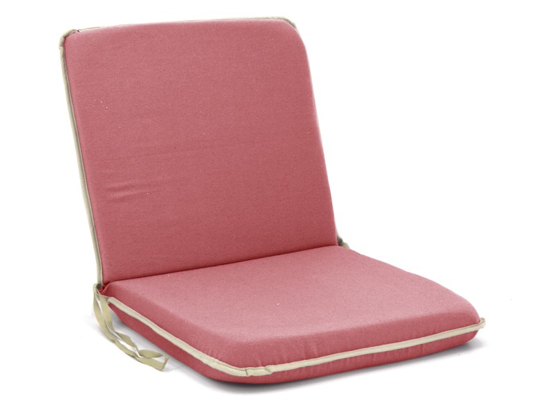 Μαξιλάρι καρέκλας με πλάτη λονέτα μονόχρωμο ροζ - σομόν με ρέλι
