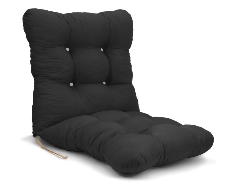 Μαξιλάρι κάθισμα με πλάτη - μπαμπού - Μονόχρωμο μαύρο