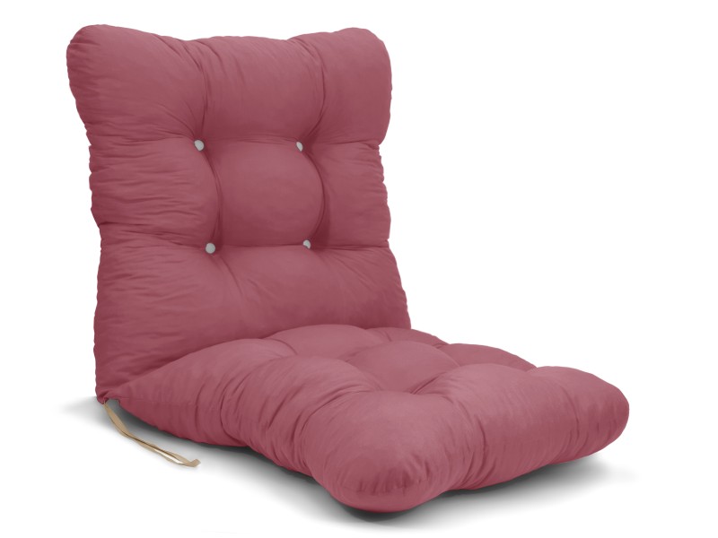 Μαξιλάρι κάθισμα με πλάτη - μπαμπού - Μονόχρωμο σομόν - ροζ