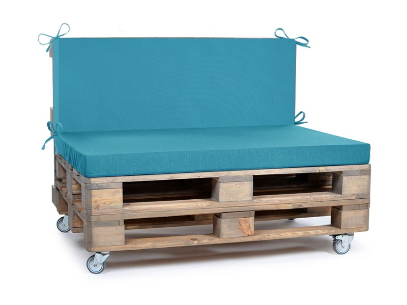 Μαξιλάρι για καναπέδες λονέτα με κορδόνια στην πλάτη μονόχρωμο γαλάζιο