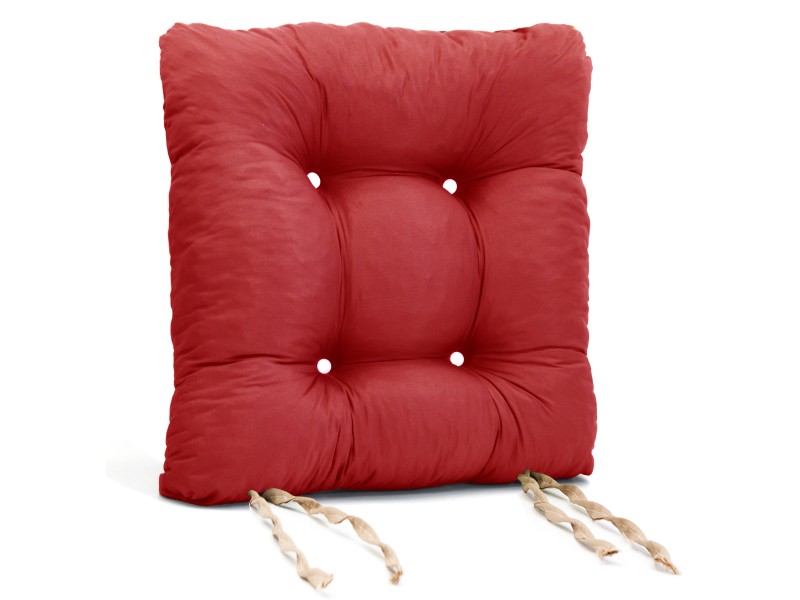 Μαξιλάρι κάθισμα μπαμπού - Κρετόν κόκκινο ύφασμα