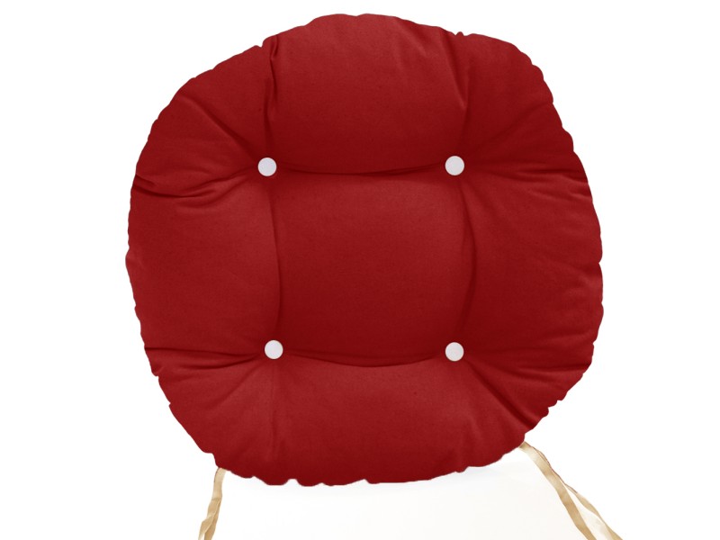 Μαξιλάρι στρογγυλό κάθισμα μπαμπού - Λονέτα μονόχρωμο κόκκινο