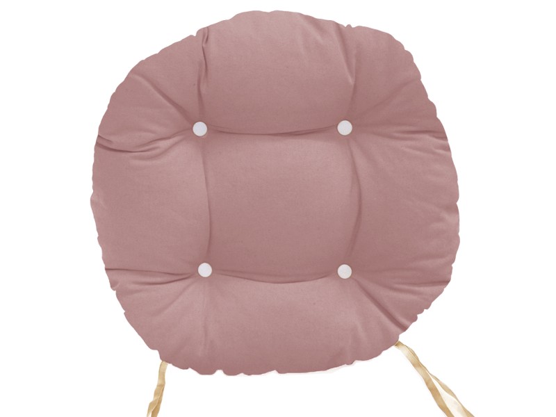 Μαξιλάρι στρογγυλό κάθισμα μπαμπού - Λονέτα μονόχρωμο ροζ - σομόν 