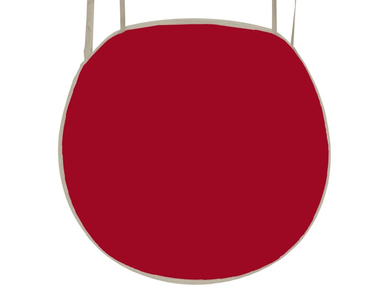 Μαξιλάρι καρέκλας με ρέλι στρογγυλό κρετόν κόκκινο