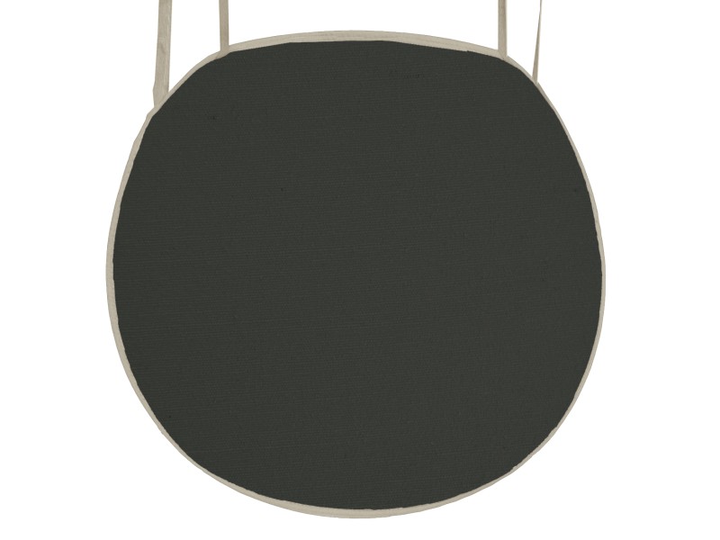 Μαξιλάρι καρέκλας με ρέλι στρογγυλό λονέτα μαύρη