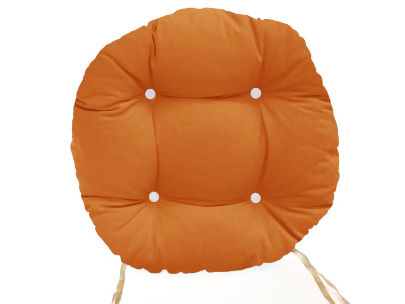 Μαξιλάρι στρογγυλό κάθισμα μπαμπού - Λονέτα μονόχρωμο πορτοκαλί