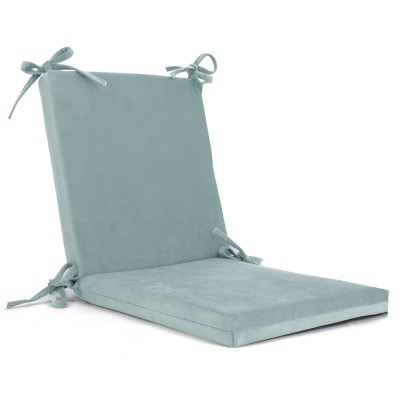 Μαξιλάρι με πλάτη Velure για καρέκλες- πολυθρόνες με κορδόνια στην πλάτη μονόχρωμο Γαλάζιο