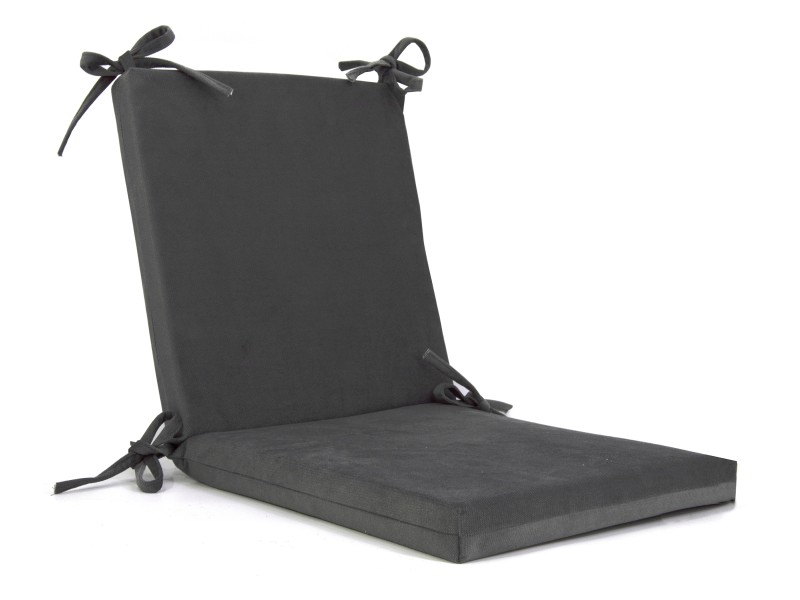 Μαξιλάρι με πλάτη Velure για καρέκλες- πολυθρόνες με κορδόνια στην πλάτη μονόχρωμο Γκρι