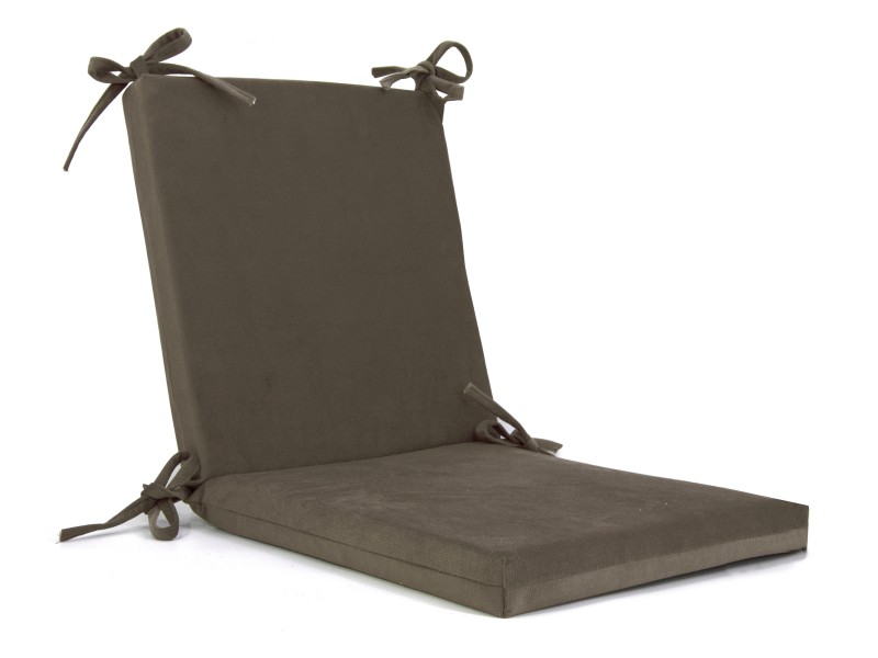 Μαξιλάρι με πλάτη Velure για καρέκλες- πολυθρόνες με κορδόνια στην πλάτη μονόχρωμο Καφέ