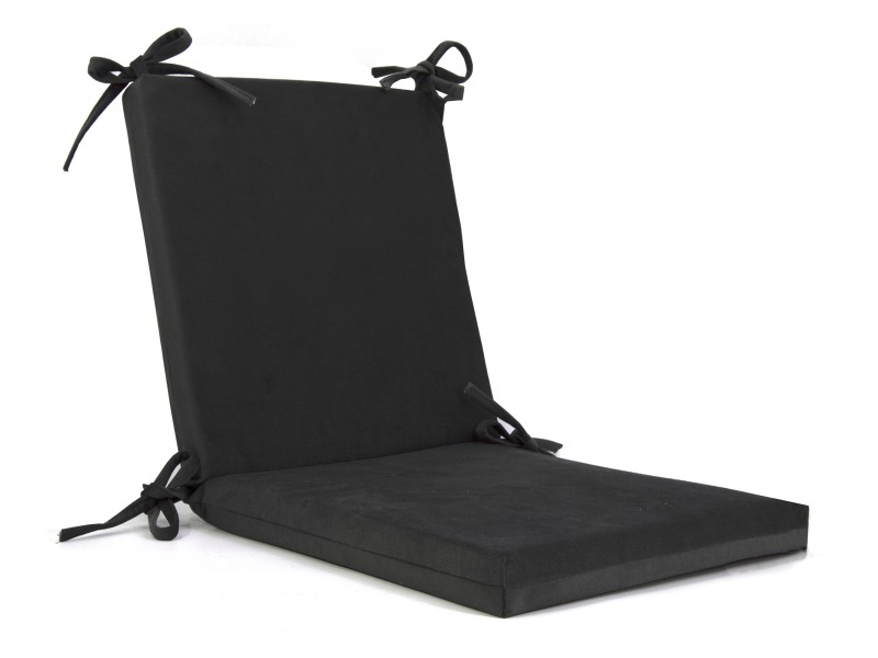 Μαξιλάρι με πλάτη Velure για καρέκλες- πολυθρόνες με κορδόνια στην πλάτη μονόχρωμο Μαύρο