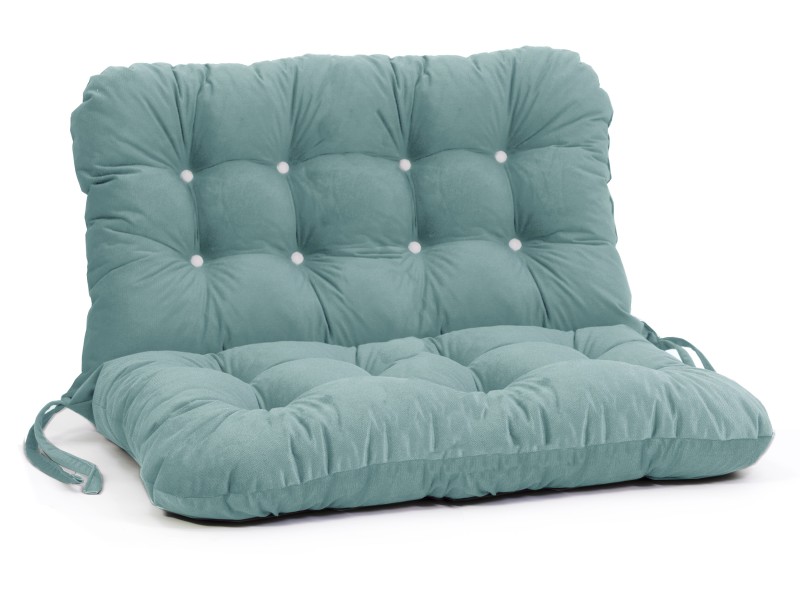 Μαξιλάρι Velure για καναπέ με ενσωματωμένη πλάτη - Μονόχρωμο γαλάζιο