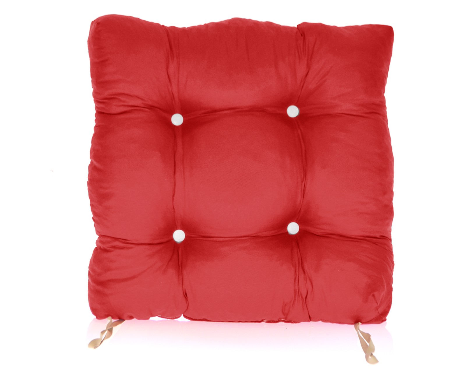 Μαξιλάρι κάθισμα μπαμπού - Κρετόν κόκκινο ύφασμα | Mypouf.gr