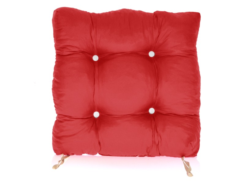 Μαξιλάρι κάθισμα μπαμπού - Κρετόν κόκκινο ύφασμα