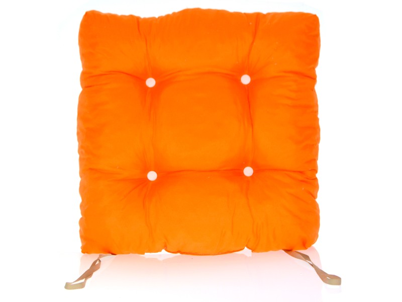 Μαξιλάρι κάθισμα μπαμπού - Κρετόν πορτοκαλί ύφασμα