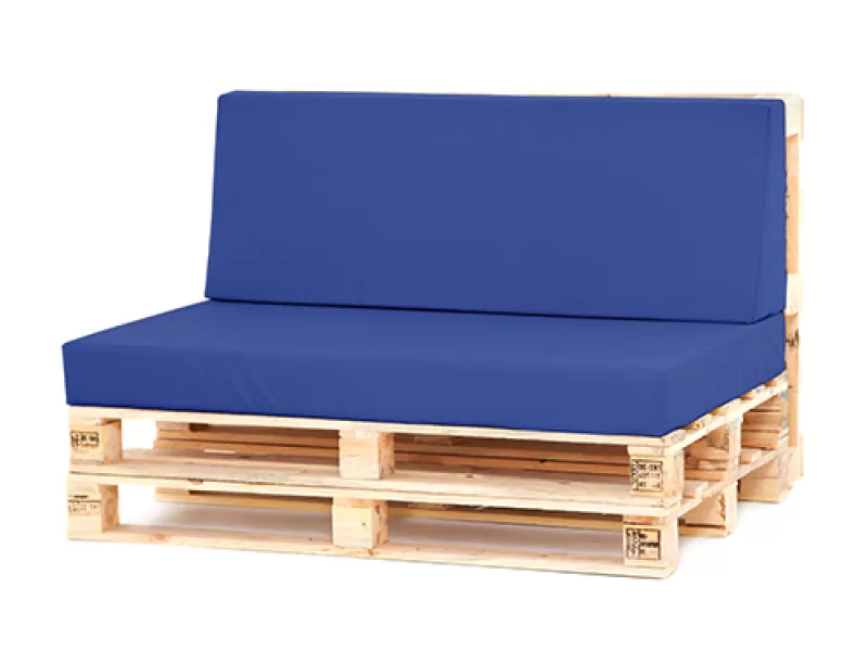 Μαξιλάρι πλάτης τριγωνικό για παλέτα κρετόν μπλέ ρουαγιάλ