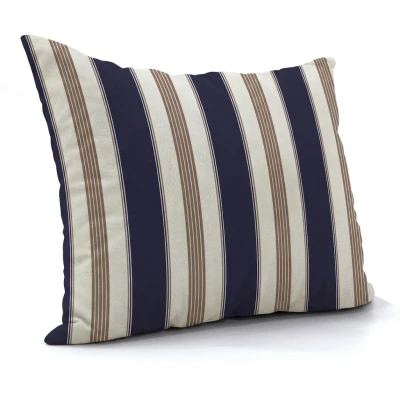 Μαξιλάρι καναπέ - δαπέδου dark blue stripes design | Ύφασμα Λονέτα