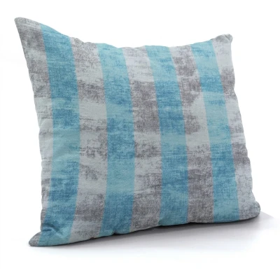 Μαξιλάρι καναπέ - δαπέδου wide stripes turquoise design | Ύφασμα Λονέτα