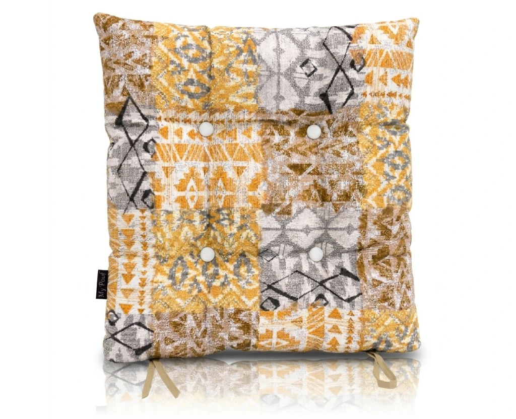 Μαξιλάρι κάθισμα μπαμπού Λονέτα Ύφασμα Kiowas design | Mypouf.gr