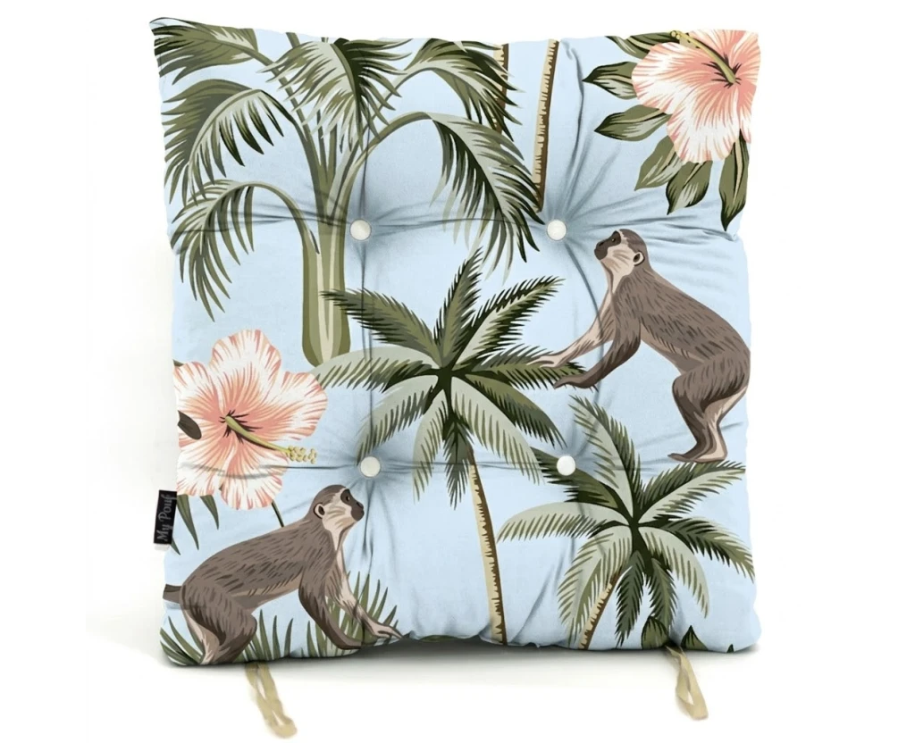 Μαξιλάρι κάθισμα μπαμπού Λονέτα Ύφασμα Monkiki design | Mypouf.gr