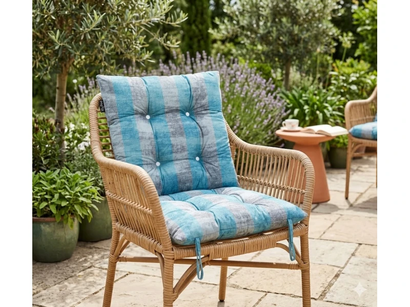 Μαξιλάρι κάθισμα μπαμπού Λονέτα Ύφασμα wide stripes turquoise design