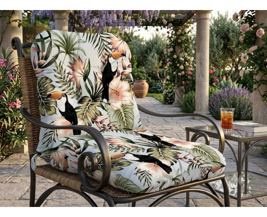 Μαξιλάρι μπαμπού Tukanpink design ύφασμα λονέτα με πλάτη | Mypouf.gr