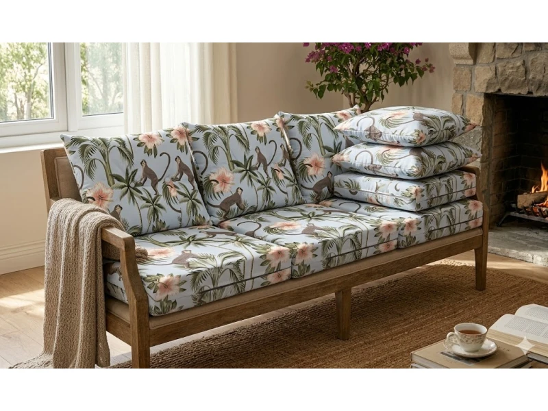 Μαξιλάρι Πλάτης Με 2 Κουμπιά Monkiki design - Λονέτα Ύφασμα