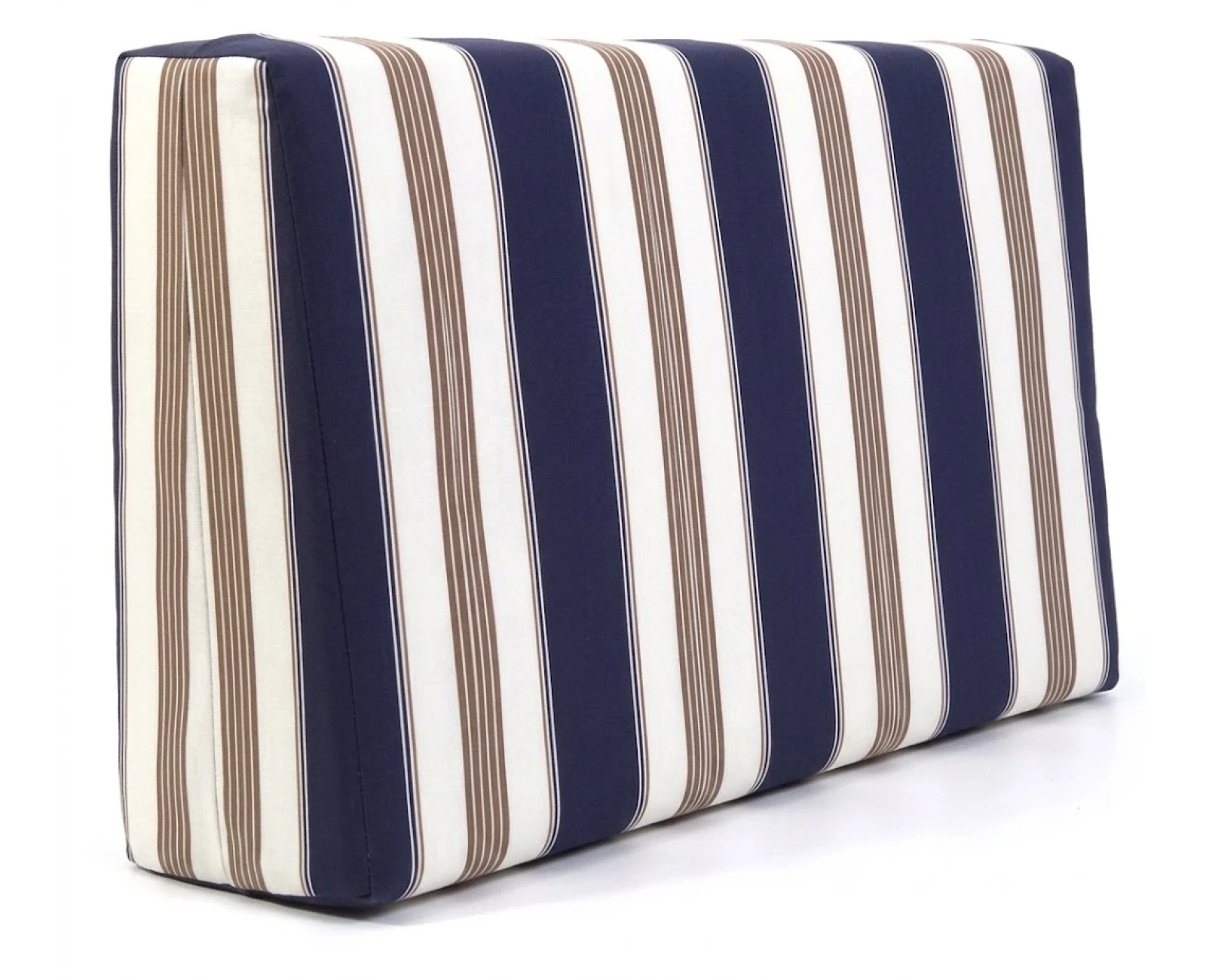 Μαξιλάρι πλάτης τριγωνικό dark blue stripes design - Λονέτα Ύφασμα | Mypouf.gr
