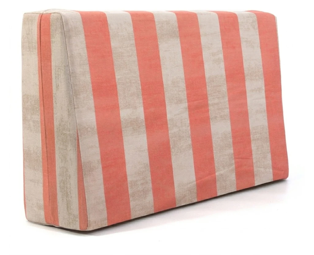 Μαξιλάρι πλάτης τριγωνικό wide stripes orange design - Λονέτα Ύφασμα | Mypouf.gr