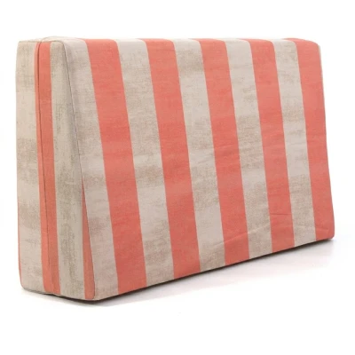 Μαξιλάρι πλάτης τριγωνικό wide stripes orange design - Λονέτα Ύφασμα