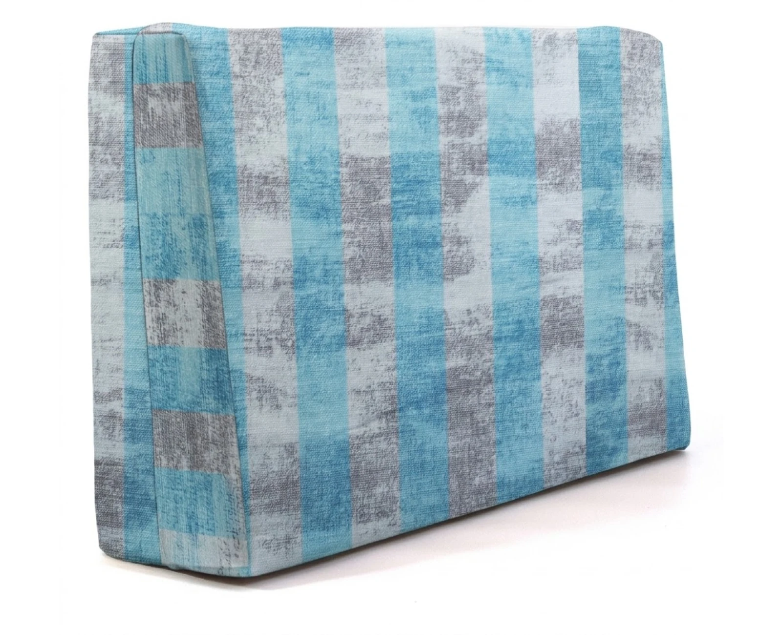 Μαξιλάρι πλάτης τριγωνικό wide stripes turquoise design - Λονέτα Ύφασμα | Mypouf.gr