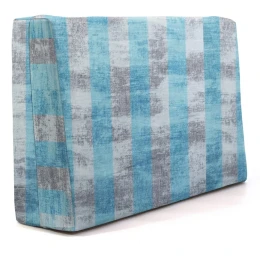 Μαξιλάρι πλάτης τριγωνικό wide stripes turquoise design - Λονέτα Ύφασμα
