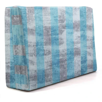 Μαξιλάρι πλάτης τριγωνικό wide stripes turquoise design - Λονέτα Ύφασμα