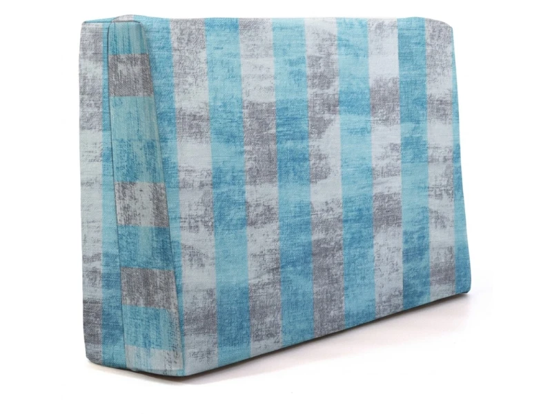Μαξιλάρι πλάτης τριγωνικό wide stripes turquoise design - Λονέτα Ύφασμα