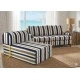 Πολυθρόνα - Κρεβάτι Flip Chair Florina Λονέτα Ύφασμα dark blue stripes design - Εικόνα 3 | Mypouf.gr