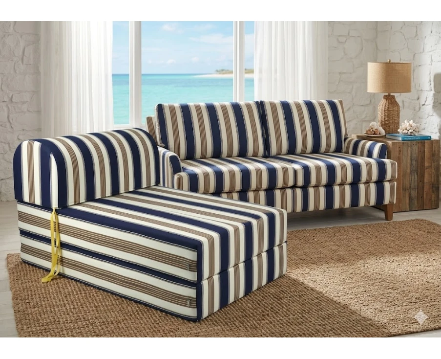 Πολυθρόνα - Κρεβάτι Flip Chair Florina Λονέτα Ύφασμα dark blue stripes design - Εικόνα 3 | Mypouf.gr