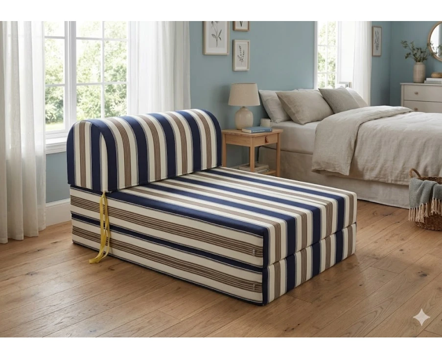 Πολυθρόνα - Κρεβάτι Flip Chair Florina Λονέτα Ύφασμα dark blue stripes design - Εικόνα 2 | Mypouf.gr
