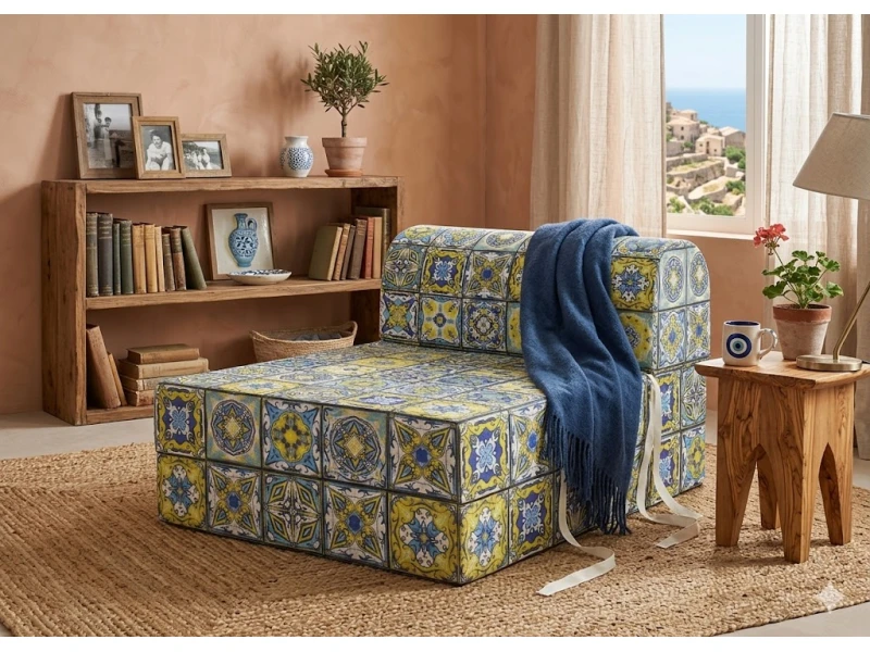 Πολυθρόνα - Κρεβάτι Flip Chair Florina Λονέτα Ύφασμα Patch Mosaic design