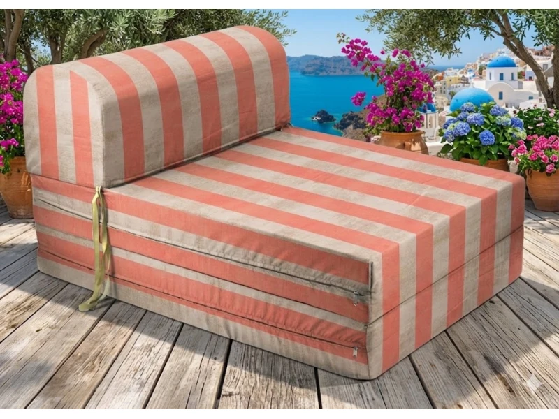 Πολυθρόνα - Κρεβάτι Flip Chair Florina Λονέτα Ύφασμα wide stripes orange design
