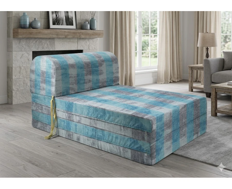Πολυθρόνα - Κρεβάτι Flip Chair Florina Λονέτα Ύφασμα wide stripes turquoise design - Εικόνα 2 | Mypouf.gr
