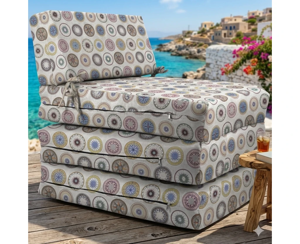 Πολυθρόνα - Κρεβάτι Flip Chair Panama Λονέτα Ύφασμα compass design | Mypouf.gr