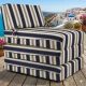 Πολυθρόνα - Κρεβάτι Flip Chair Panama Λονέτα Ύφασμα dark blue stripes design | Mypouf.gr