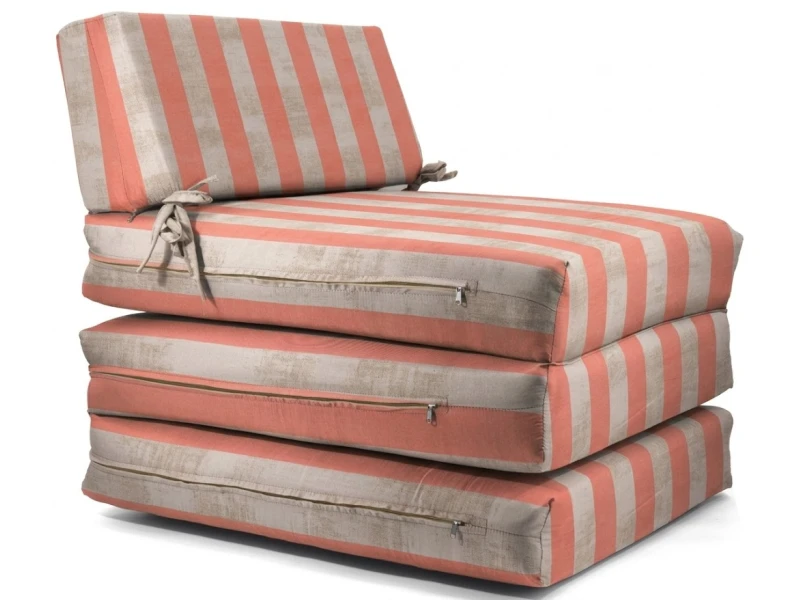 Πολυθρόνα - Κρεβάτι Flip Chair Panama Λονέτα Ύφασμα wide stripes orange design