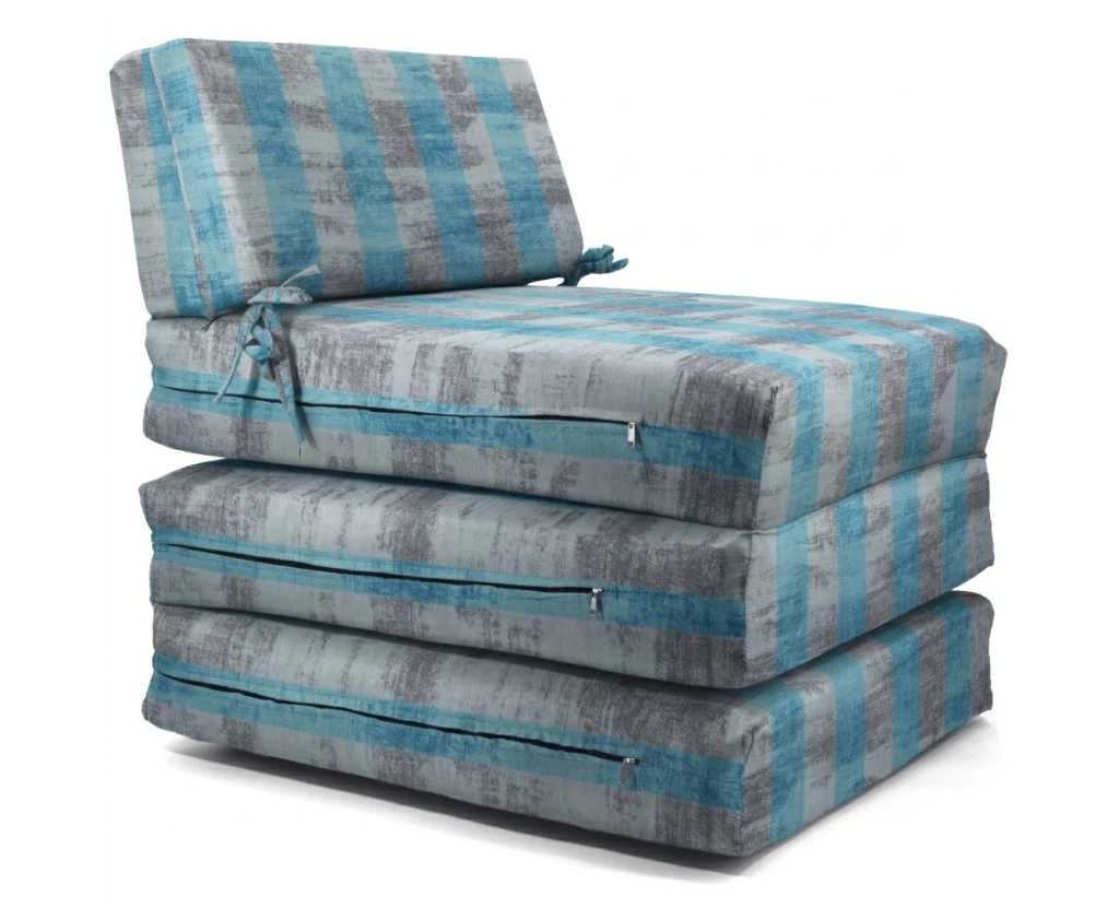 Πολυθρόνα - Κρεβάτι Flip Chair Panama Λονέτα Ύφασμα wide stripes turquoise design | Mypouf.gr