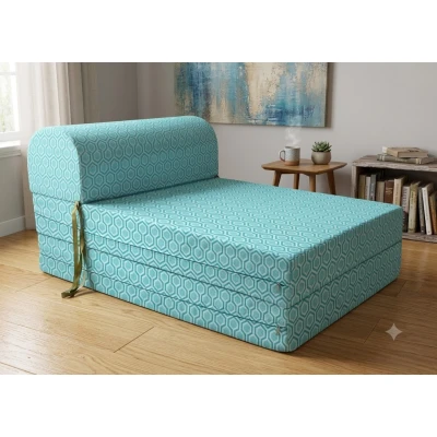 Πολυθρόνα - Κρεβάτι Flip Chair Florina - 70% αδιαβροχοποίηση Ύφασμα απόχρωση σχέδιο (Design Beehive Γαλάζιο-Τιρκουάζ)
