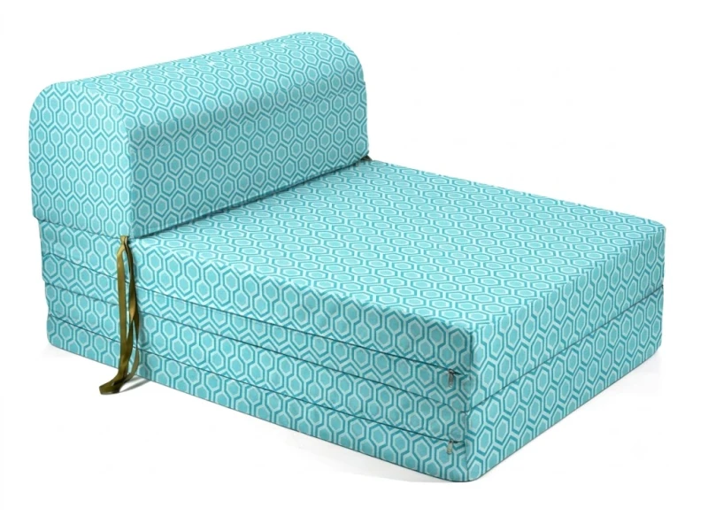 Πολυθρόνα - Κρεβάτι Flip Chair Florina - 70% αδιαβροχοποίηση Ύφασμα απόχρωση σχέδιο (Design Beehive Γαλάζιο-Τιρκουάζ)