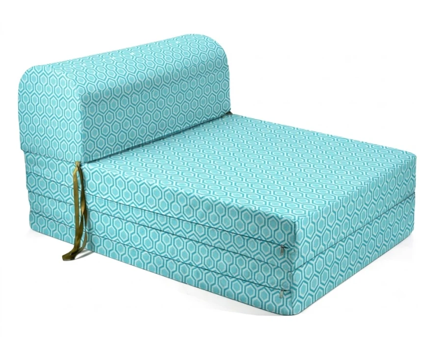 Πολυθρόνα - Κρεβάτι Flip Chair Florina - 70% αδιαβροχοποίηση Ύφασμα απόχρωση σχέδιο (Design Beehive Γαλάζιο-Τιρκουάζ)